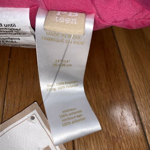 NEW NWT Pottery Barn Teen Pretty Pink Petals 14” Square Pillow - Fresh Stock Dated December 2025