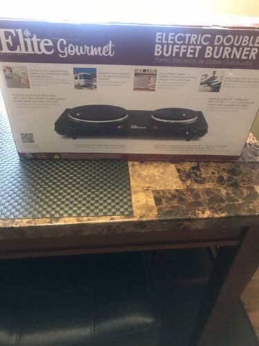 Elite Gourmet Countertop Electric Hot Burner Double - Black - Fresh Stock Dated December 2025