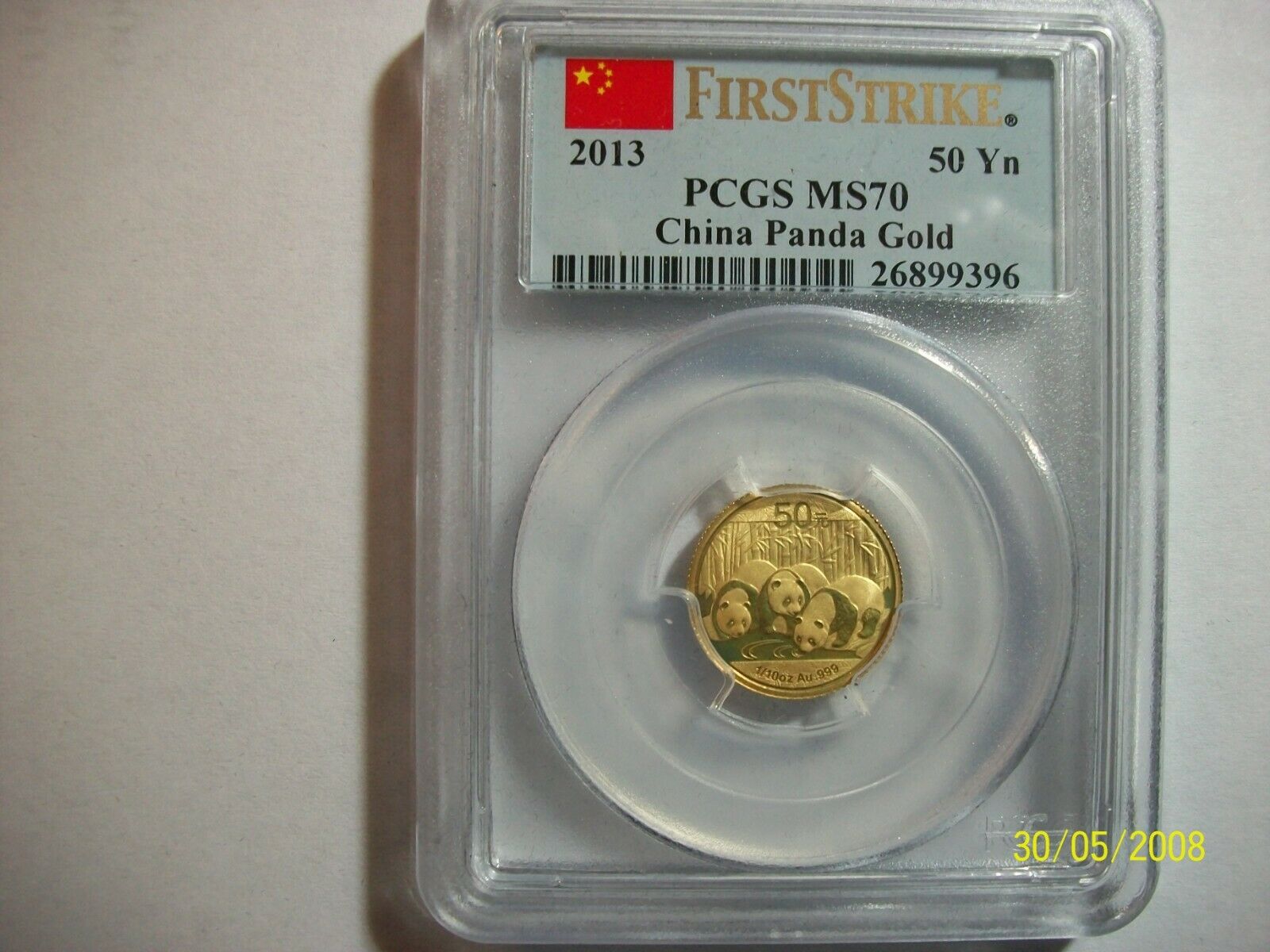2013 CHINA  PURE GOLD PANDA 4 COINS SET PCGS MS 70 FIRST STRIKE - Fresh Stock Dated February 2026