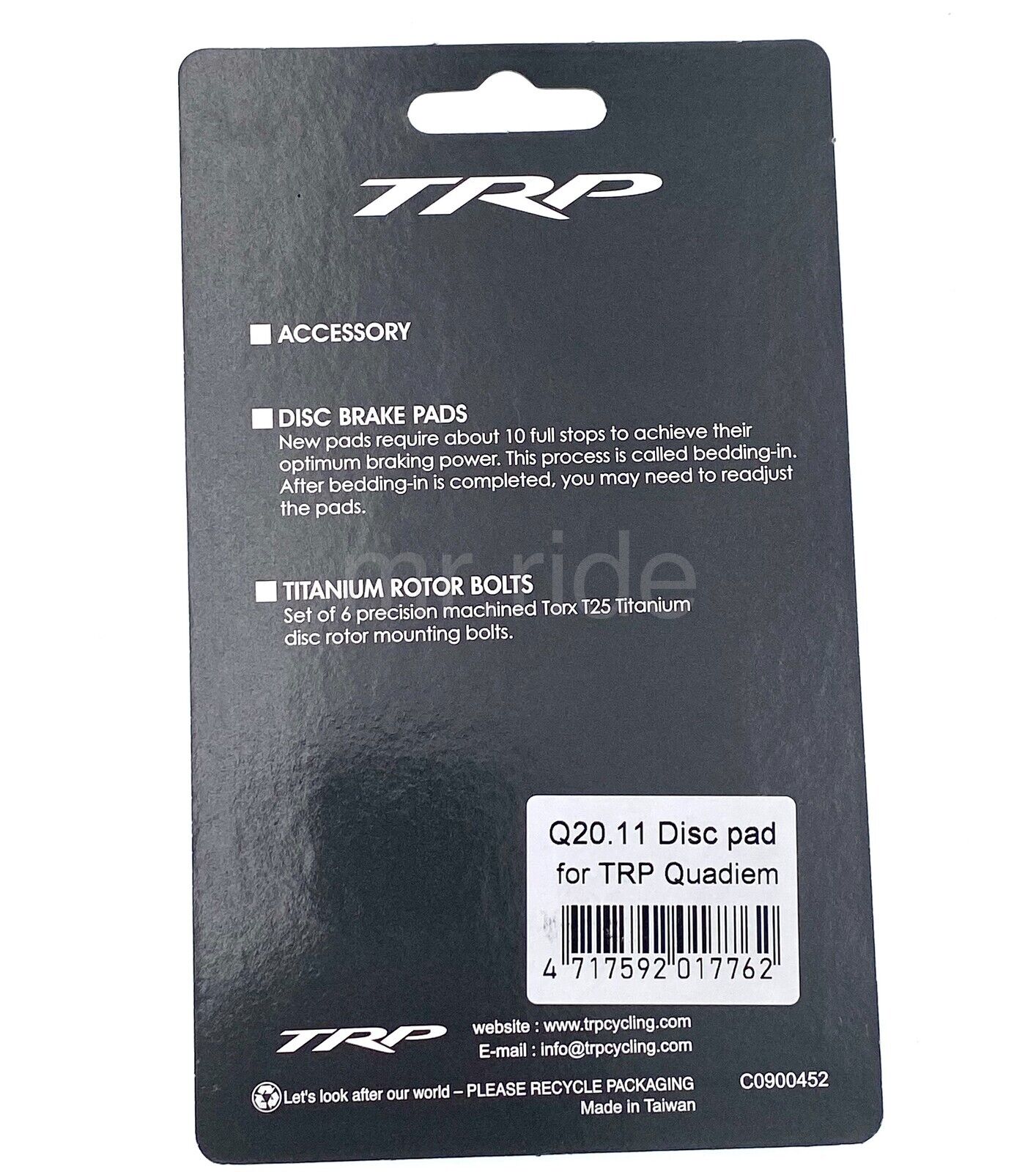 1Pair TRP Q20.11 Disc Brake Pads, For Quadiem ,Quadiem SL ,Slate T4 new in Box - Fresh Stock Dated February 2026