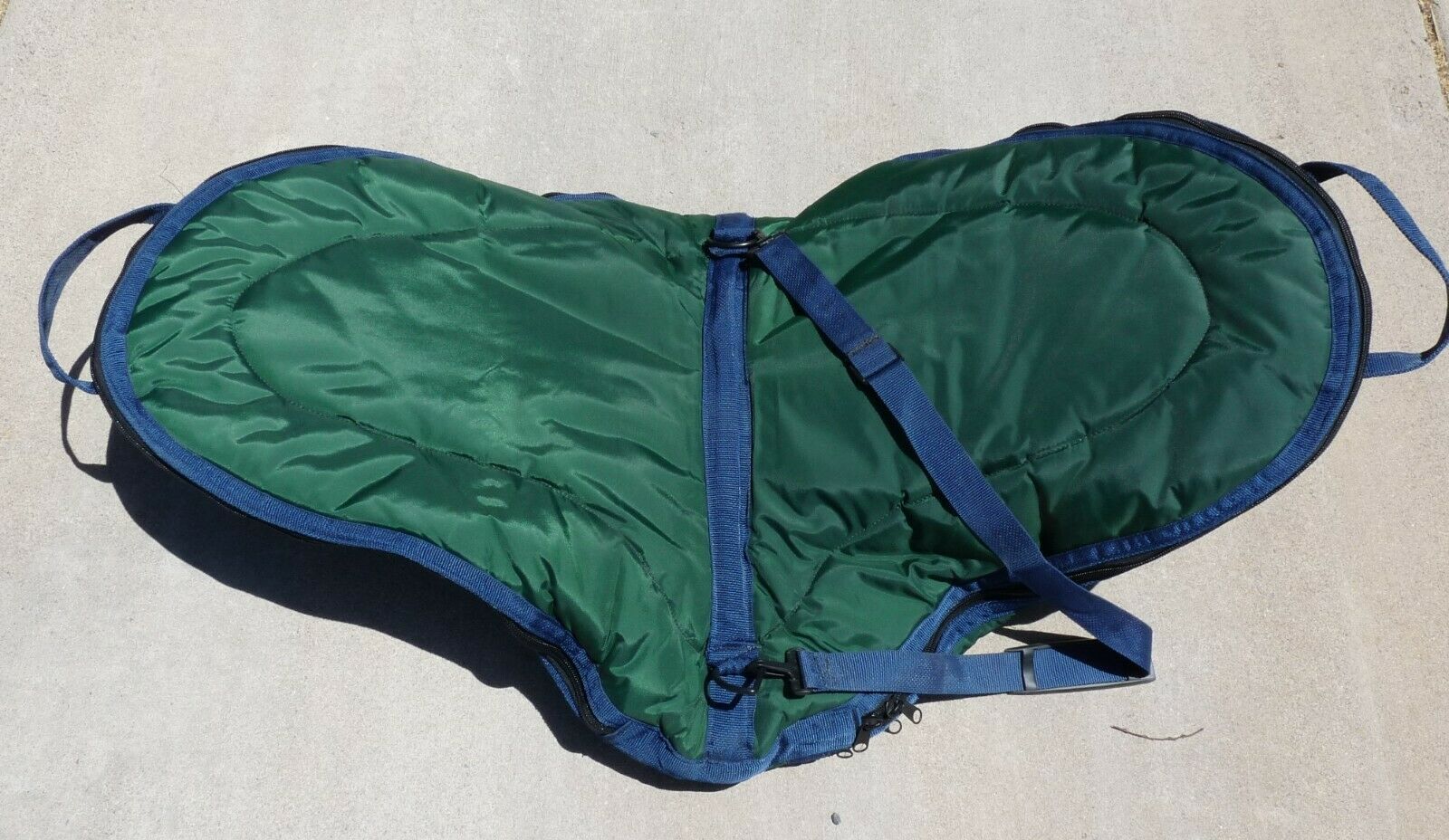 Padded English Saddle Carrier Bag Cover Handle Strap Green Blue - Fresh Stock Dated December 2025