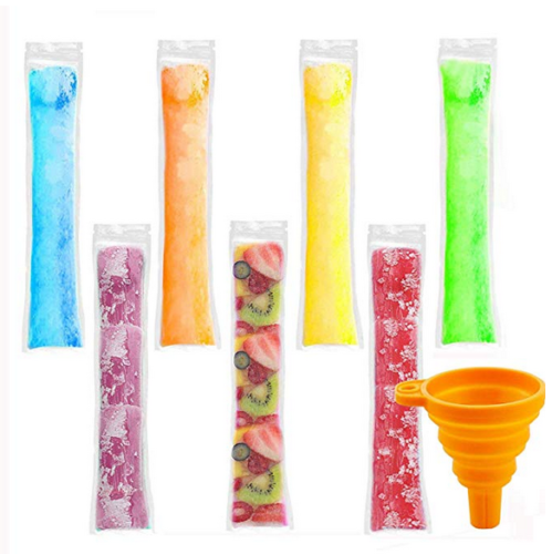 160/200Pcs Disposable Popsicle Molds Pouches Clear Ice Pop Bags with Funnel DIY - Fresh Stock Dated February 2026