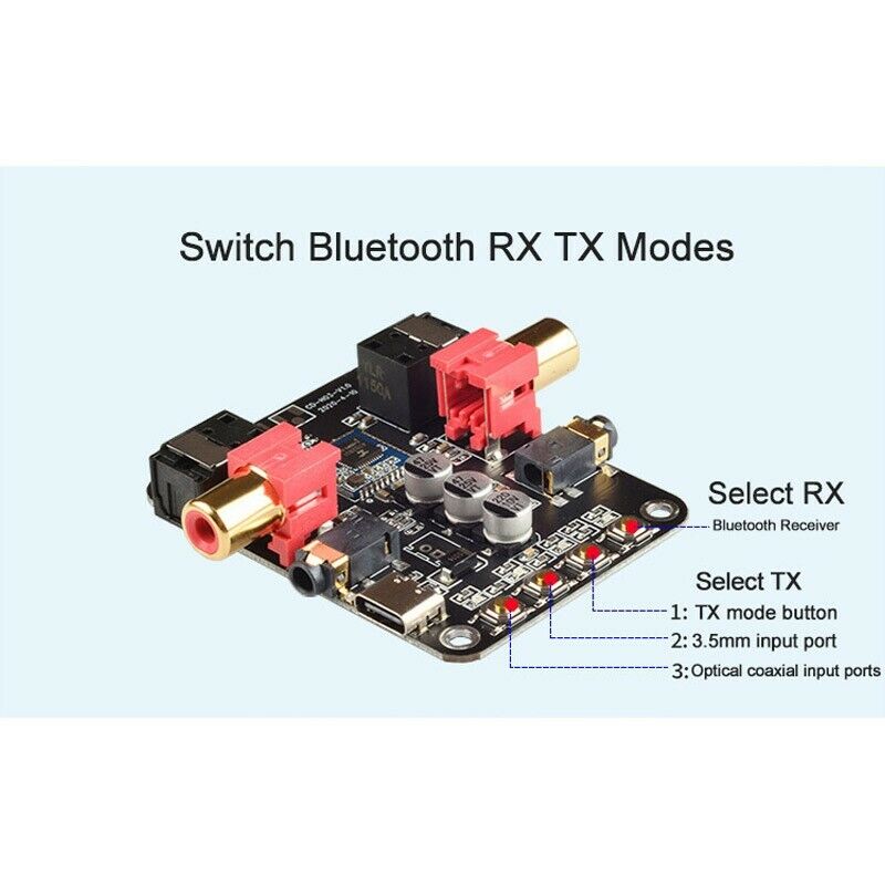 HCD03 Lossless 2-In-1 Bluetooth5.0 Transmitter Receiver RX TX Board W/O Bracket - Fresh Stock Dated February 2026