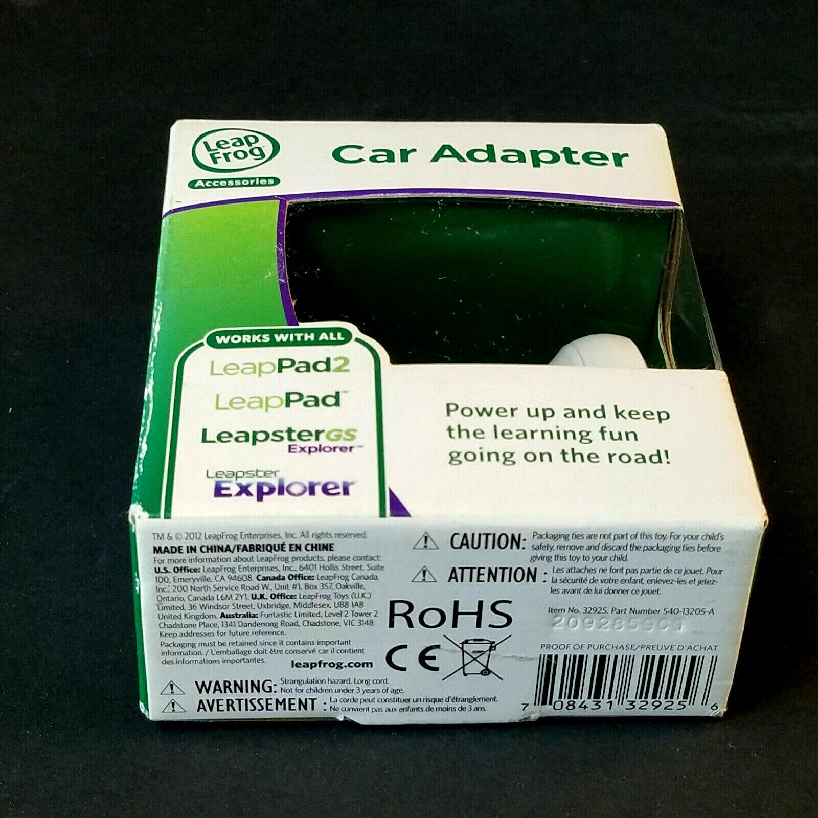LEAP FROG Car Adapter Charger LeapPad LeapPad2 LeapsterGS Explorer Leapster NEW - Fresh Stock Dated February 2026