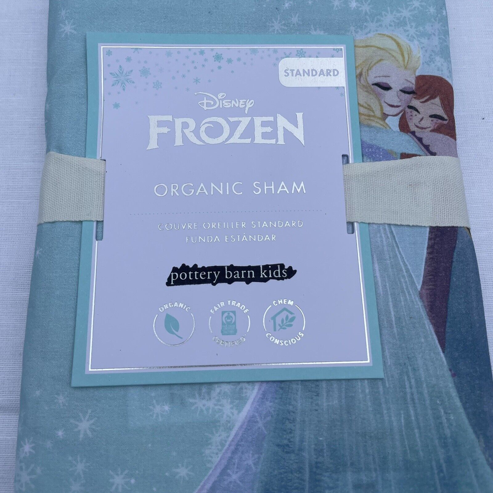 Pottery Barn Kids Disney Frozen Organic Cotton Standard Sham Multicolor NWT - Fresh Stock Dated February 2026