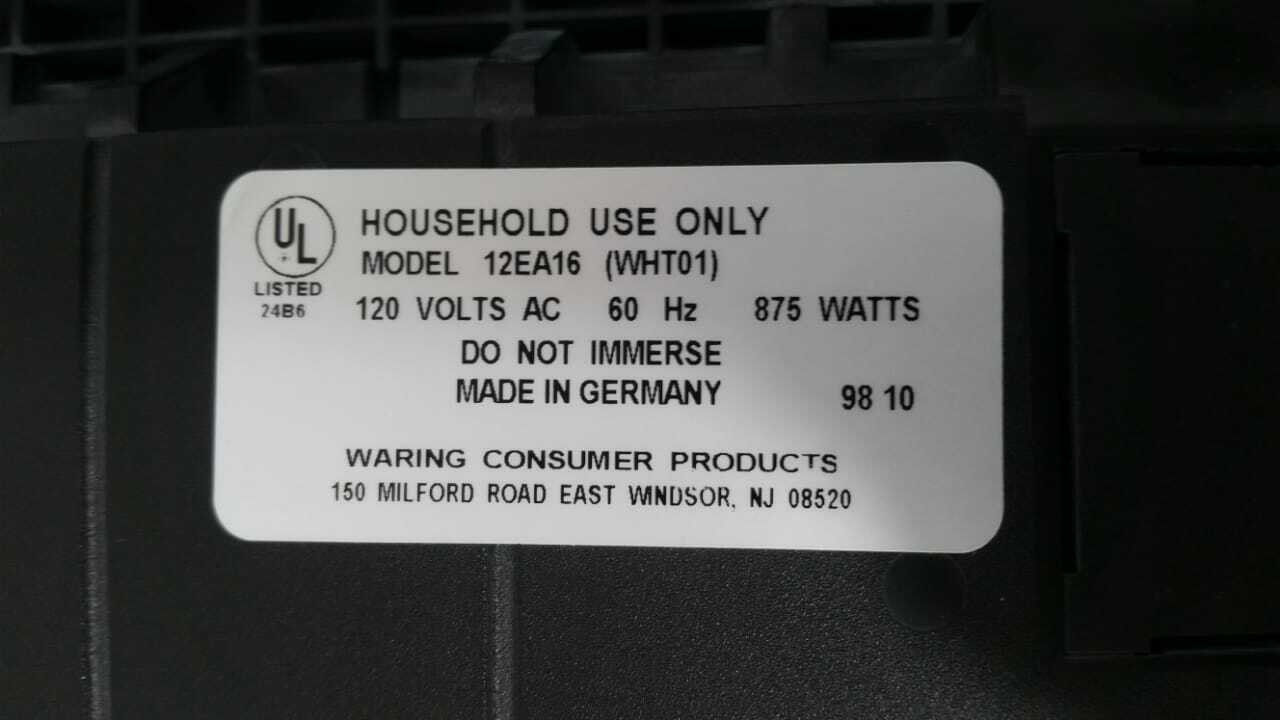 Waring 12EA16 (WHT01) Electric Hot Tray Kitchen Classics Made in Germany - Fresh Stock Dated February 2026
