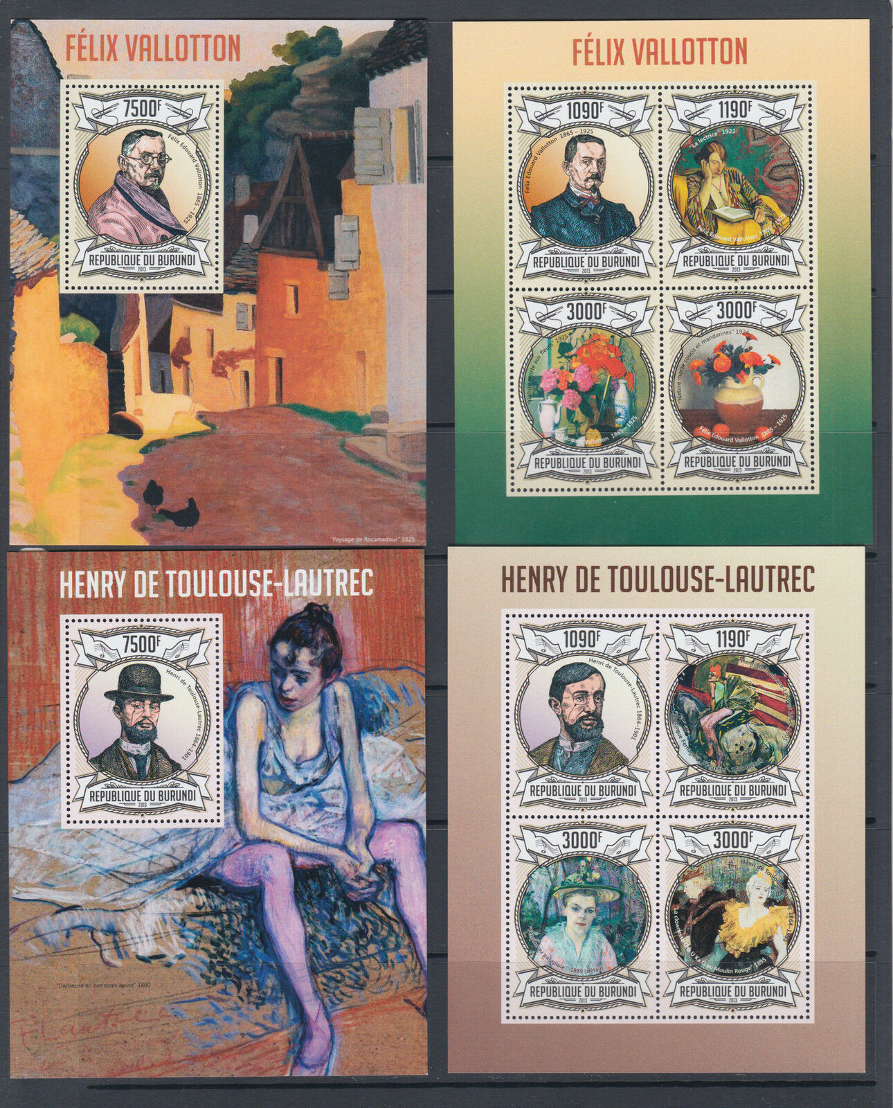 Burundi Sc 1291-1340 MNH. 2013 Artists, Actors & Musicians, cplt set of 50 s/s - Fresh Stock Dated January 2026