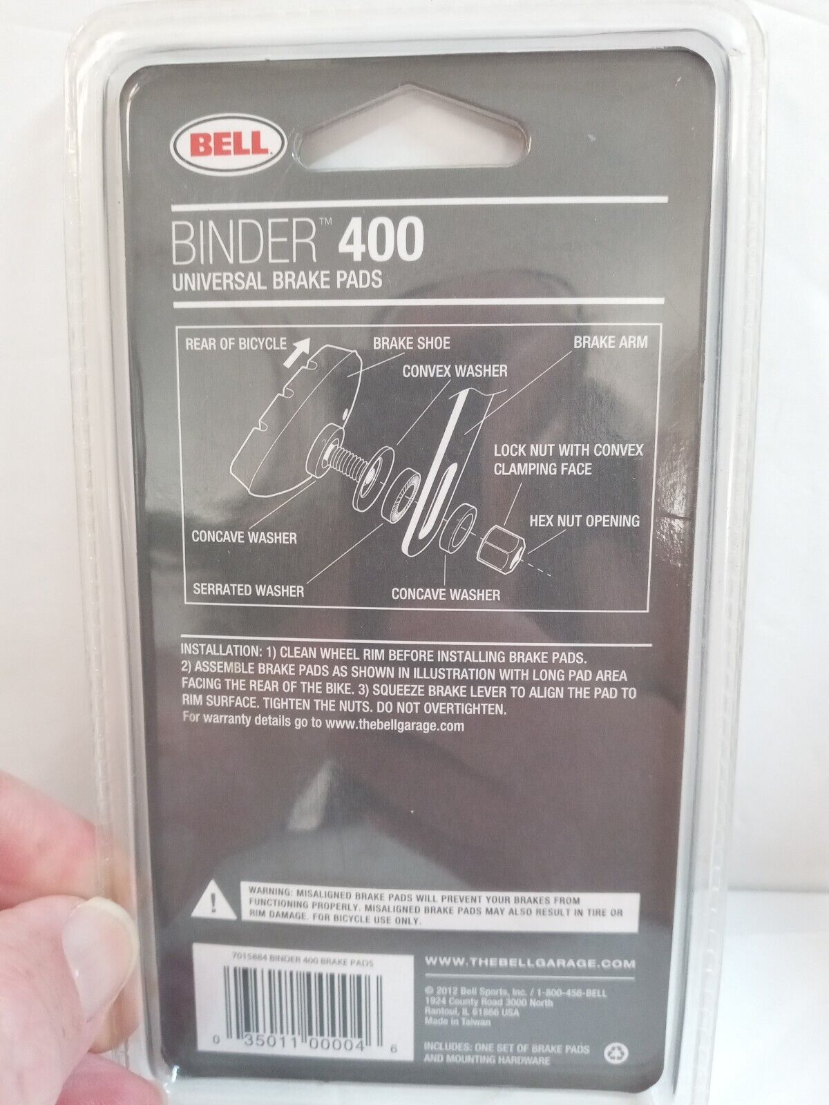Bell Binder 400 PREMIUM STANDARD BIKE BRAKE PADS (1 Pair) Brand New - Fresh Stock Dated February 2026