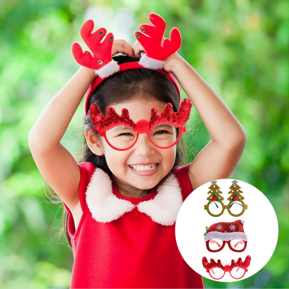 3Pcs Christmas Funny Creative Party Glasses Props Festival Decoration - Fresh Stock Dated February 2026