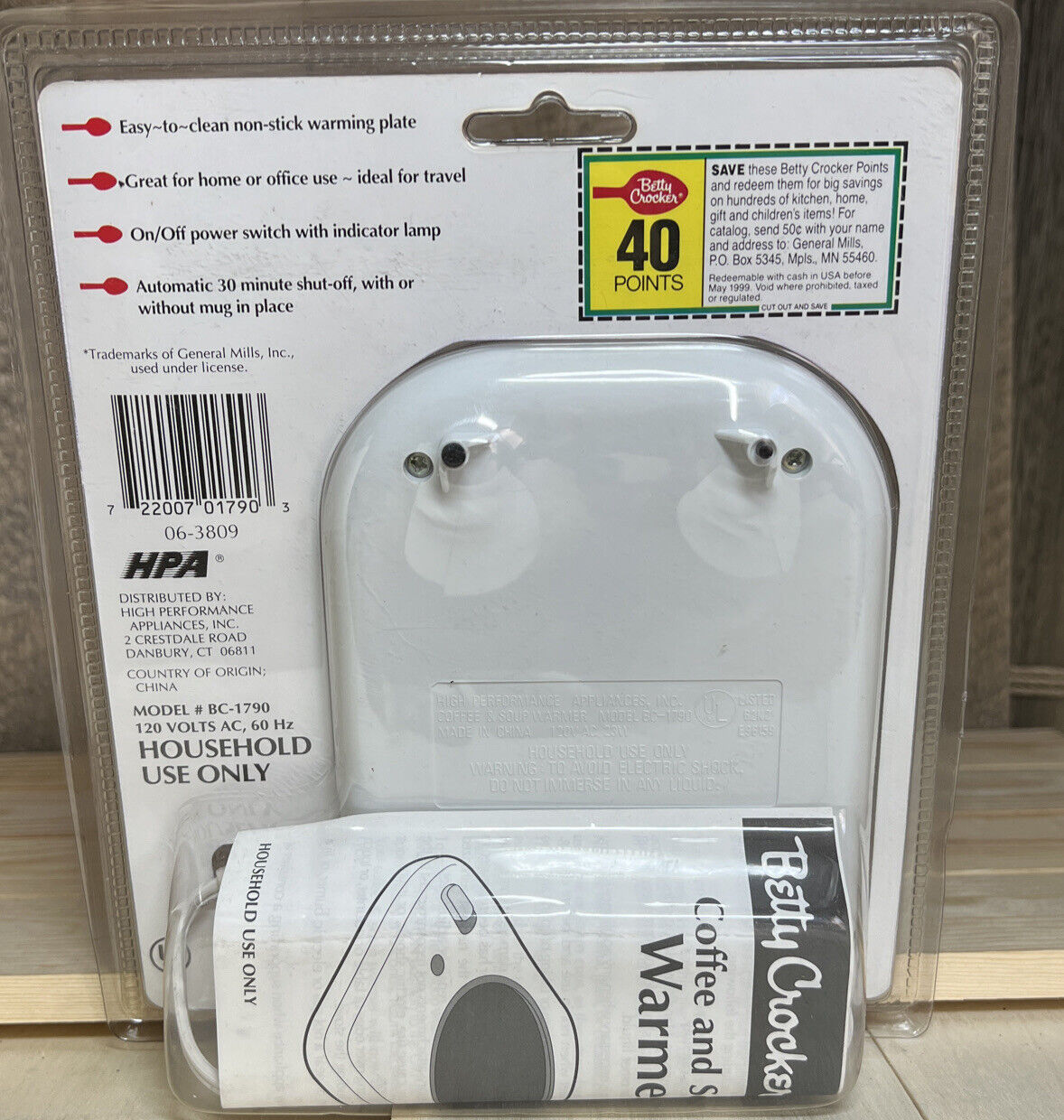 Vintage Betty Crocker Coffee and Soup Warmer BC-1790 w/Auto Shut Off NIP - Fresh Stock Dated February 2026