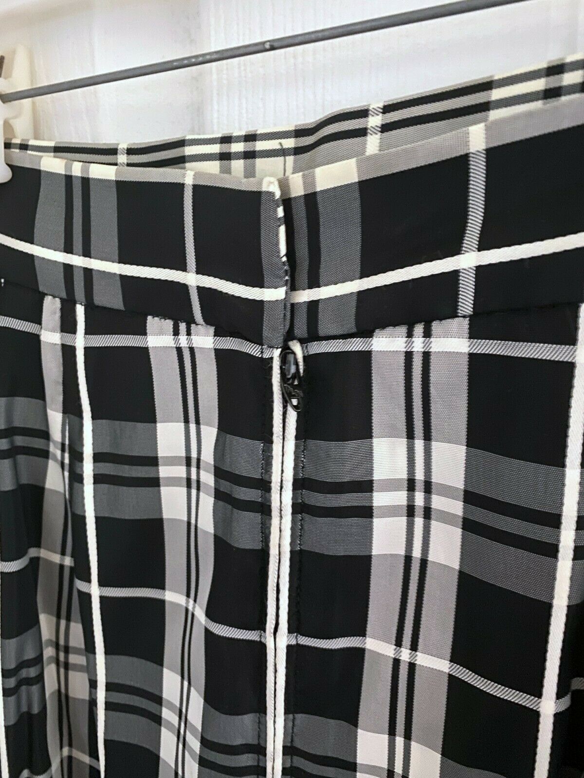 Vintage 1980s Black and White Plaid Long Skirt With Ruffled Bottom - Fresh Stock Dated February 2026