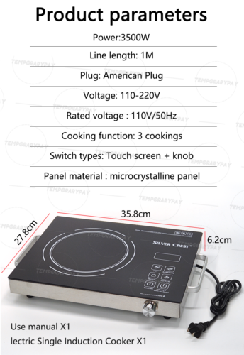 3500W Portable Induction Cooktop Countertop Single Cooker Burner Stove Hot Plate - Fresh Stock Dated December 2025