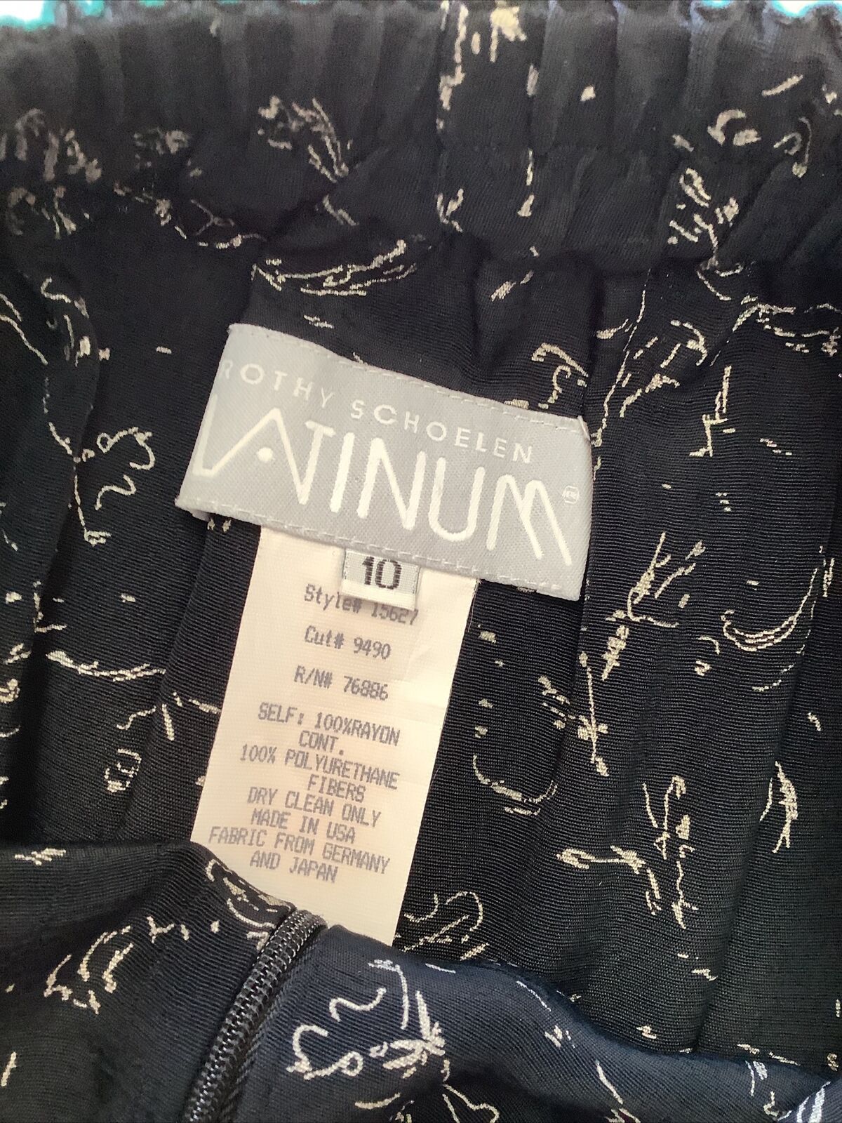 Platinum Dorothy Schoelen black and green skirt size 10 - Fresh Stock Dated March 2026