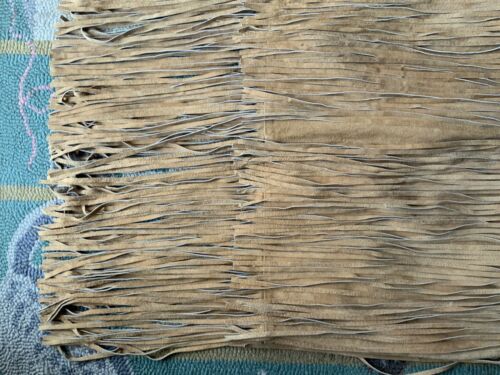 Vintage leather fringed skirt tan  2 rows  VERY long fringe 32waist - Fresh Stock Dated February 2026
