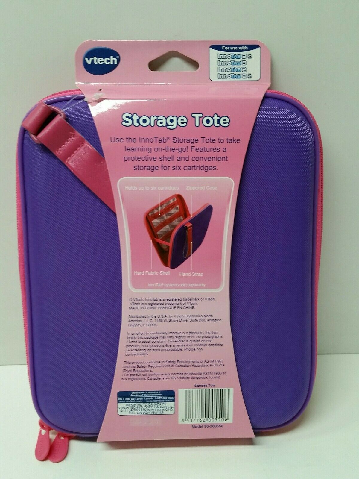 8x Vtech Innotab Storage Tote, Wholesaler Mixed Case of 8 w/ 2 styles Pink, Gray - Fresh Stock Dated February 2026
