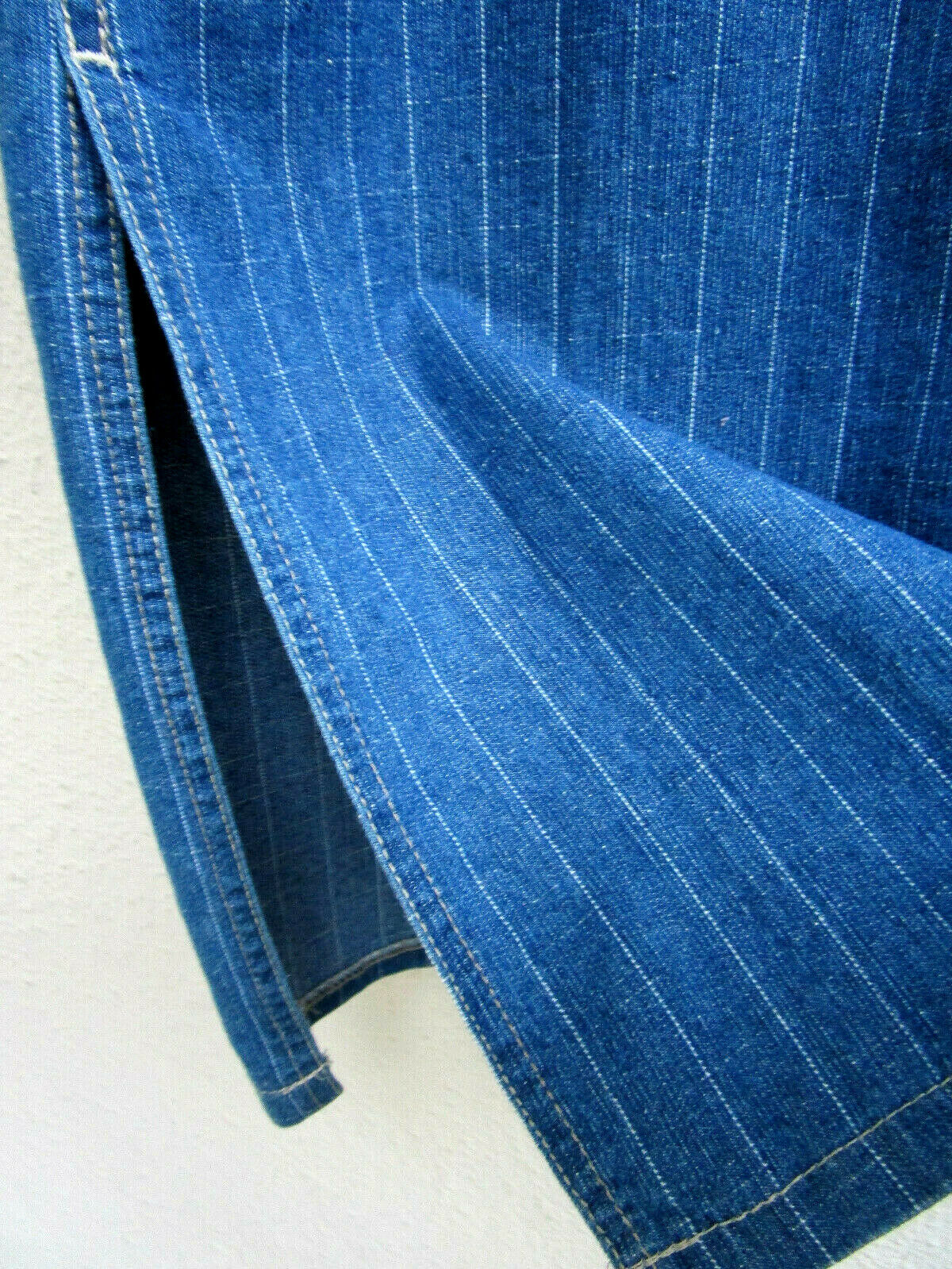 VTG 90s..MAXI LONG..VERTICAL STRIPE..DENIM..SKIRT..EXPOSED ZIPPERS & BELT..13/14 - Fresh Stock Dated March 2026