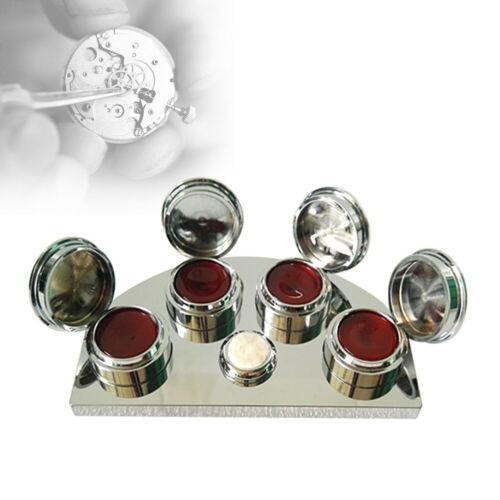 NEW Watch Repair Agate Containers Oil Cup Stand Premium Polished Watchmaker Tool - Fresh Stock Dated December 2025