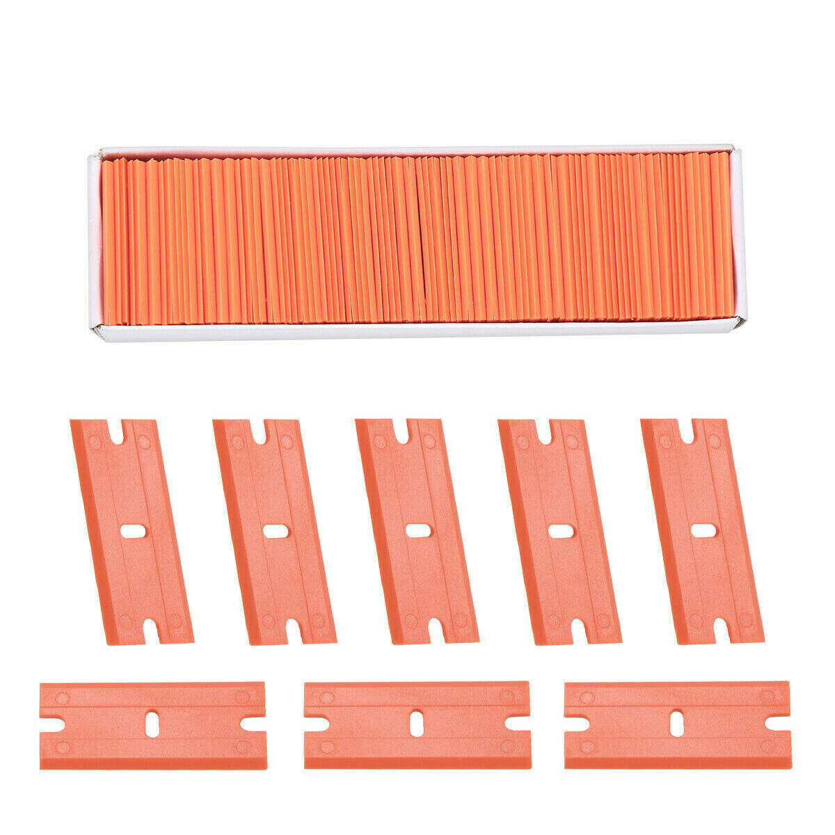 100 Pcs Plastic Razor Blades + 2 Razor Scraper Double Edged Sticker Removal Tool - Fresh Stock Dated February 2026