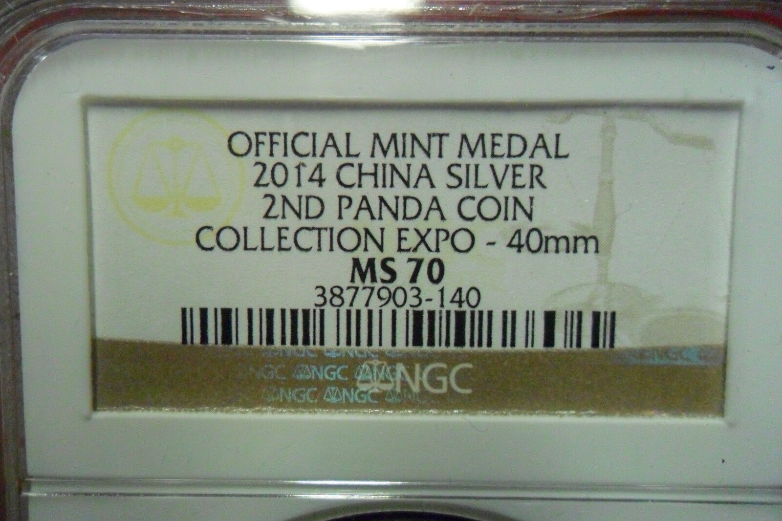 2014 2ND Panda Coin Expo Silver Medal 