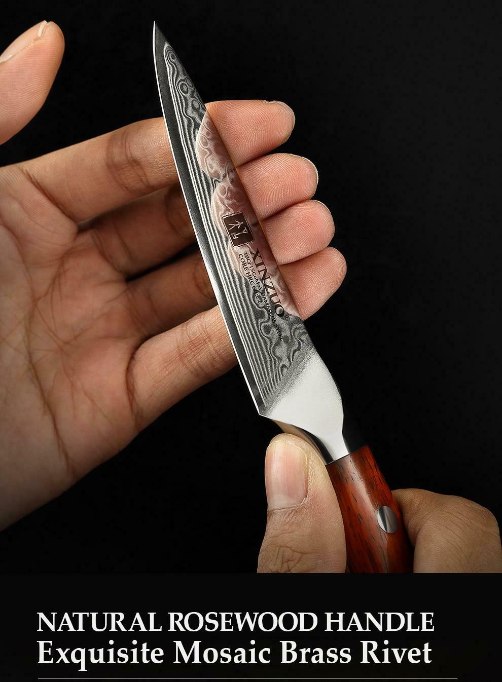 3.5 Inch Paring Kitchen Knife Handmade Damascus Steel Rosewood Handle 67 Layers - Fresh Stock Dated January 2026