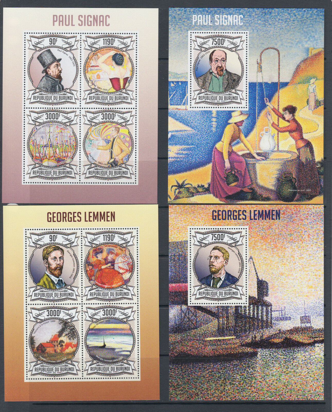 Burundi Sc 1291-1340 MNH. 2013 Artists, Actors & Musicians, cplt set of 50 s/s - Fresh Stock Dated January 2026