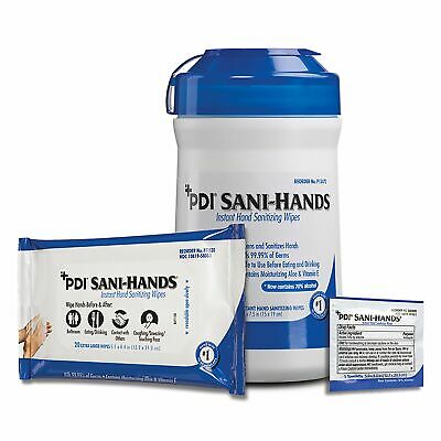 Sani-Hands Scented Wipe Hand Sanitizing Wipe 20 Count Soft Pack 20 per Pack - Fresh Stock Dated February 2026