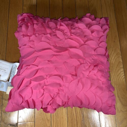 NEW NWT Pottery Barn Teen Pretty Pink Petals 14” Square Pillow - Fresh Stock Dated December 2025