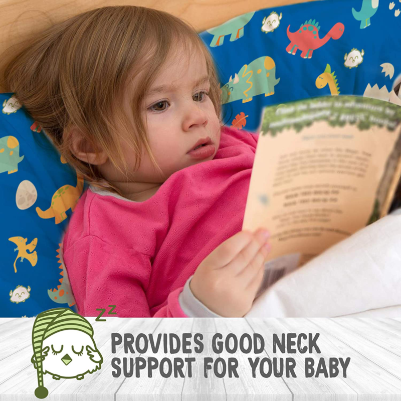 Toddler Pillow with Pillowcase - 13X18 Soft Organic Cotton Baby Pillows for Slee - Fresh Stock Dated December 2025