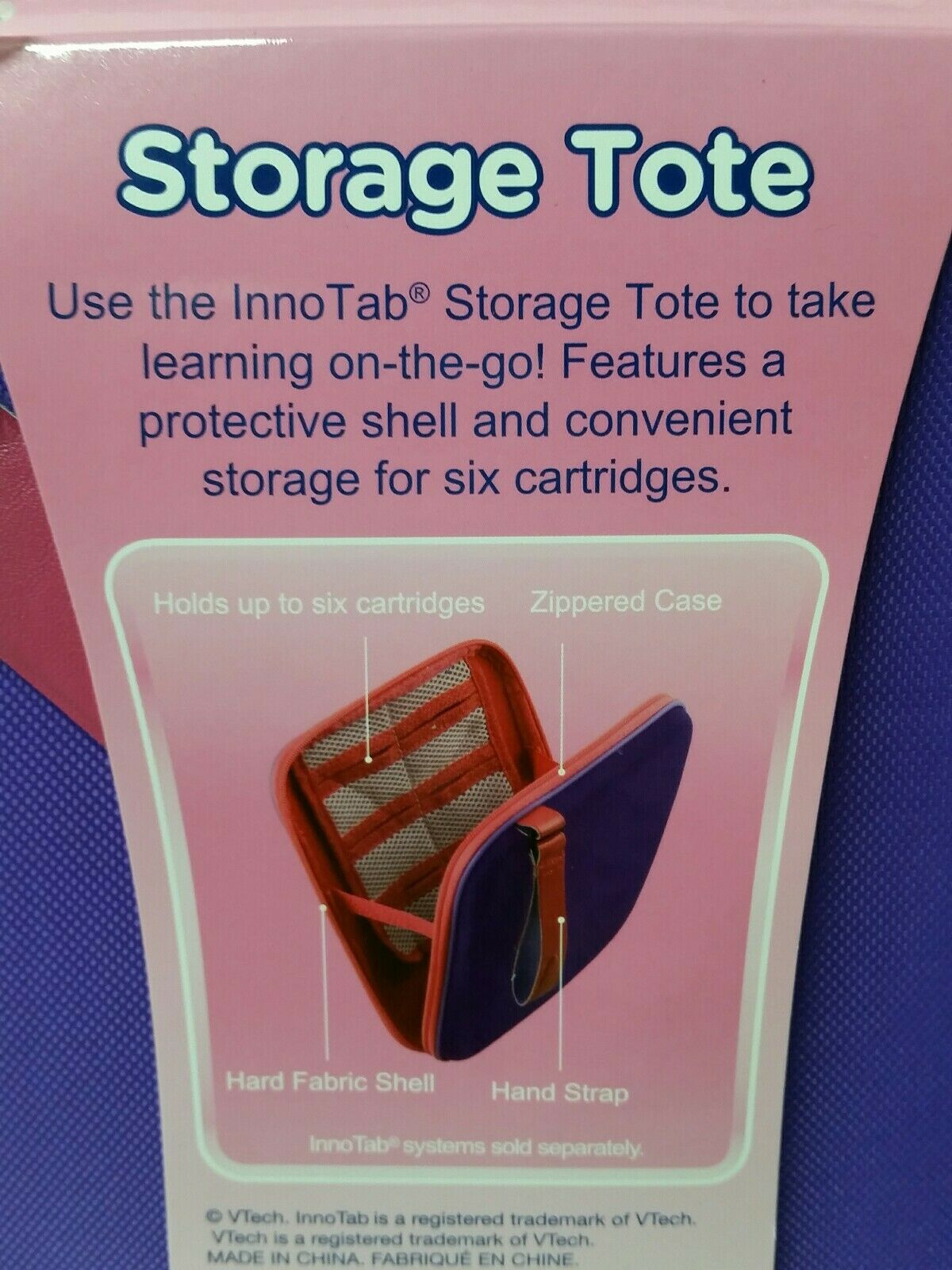 8x Vtech Innotab Storage Tote, Wholesaler Mixed Case of 8 w/ 2 styles Pink, Gray - Fresh Stock Dated February 2026