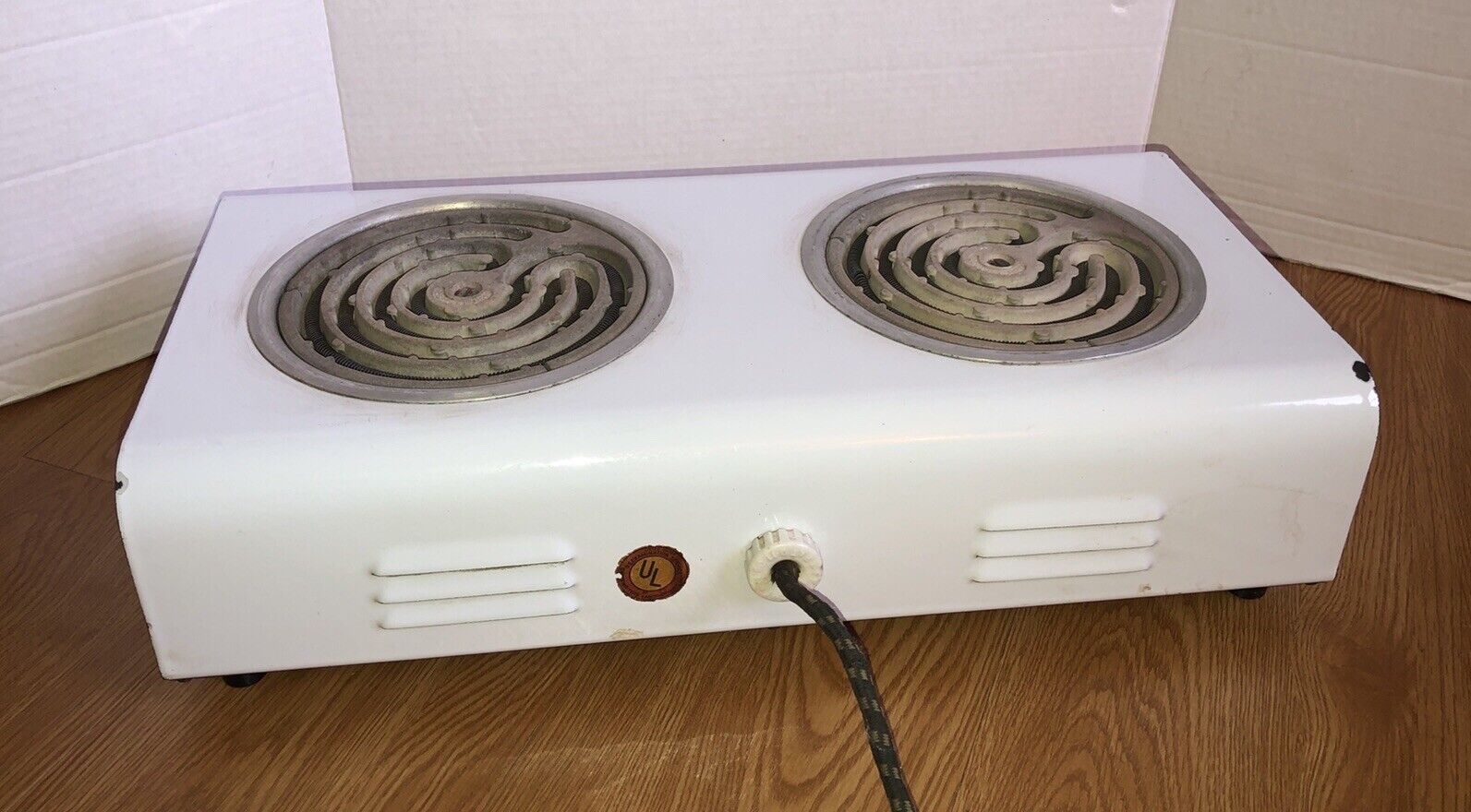Vintage Kenmore 2 Burner Portable Electric Stove Hot Plate White Enamel Working - Fresh Stock Dated February 2026