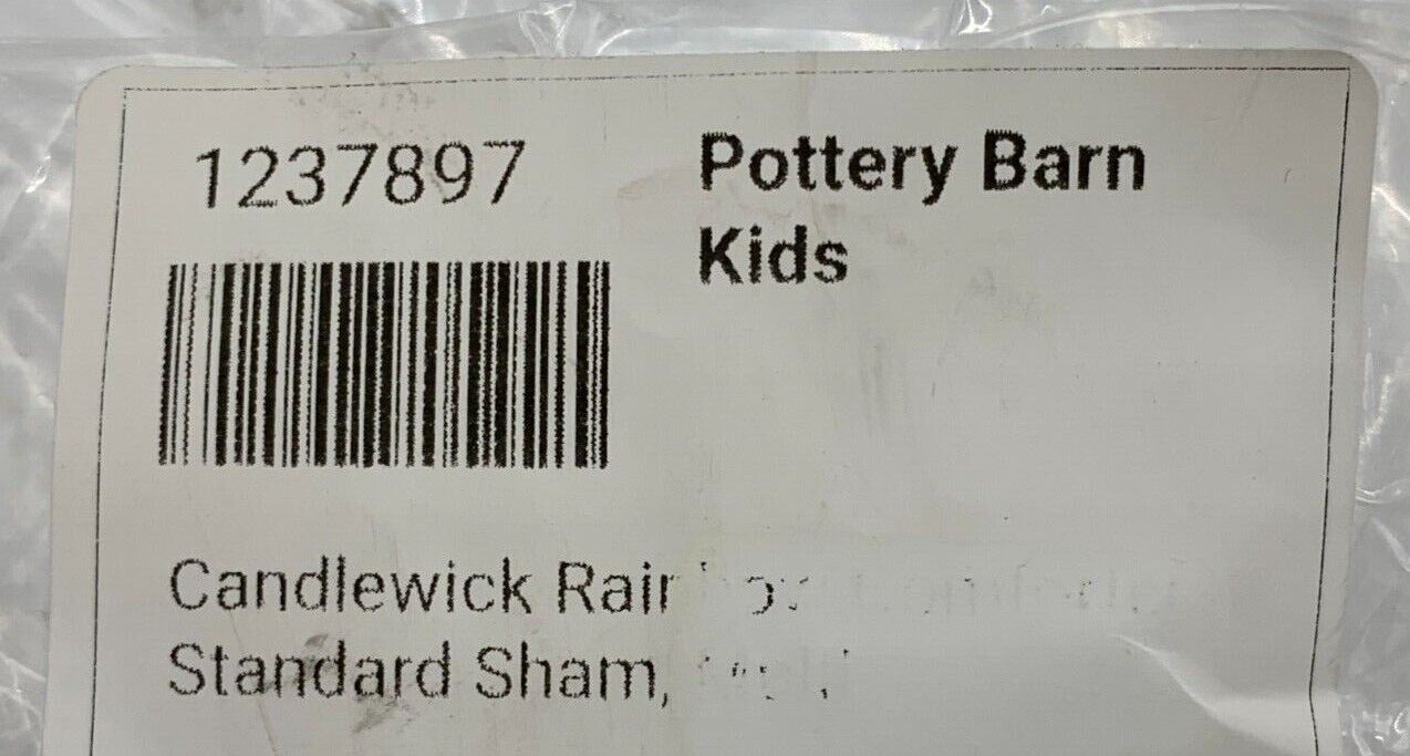 Pottery Barn Kids Candlewick Rainbow Quilted Sham Standard White Multi #G729 - Fresh Stock Dated February 2026