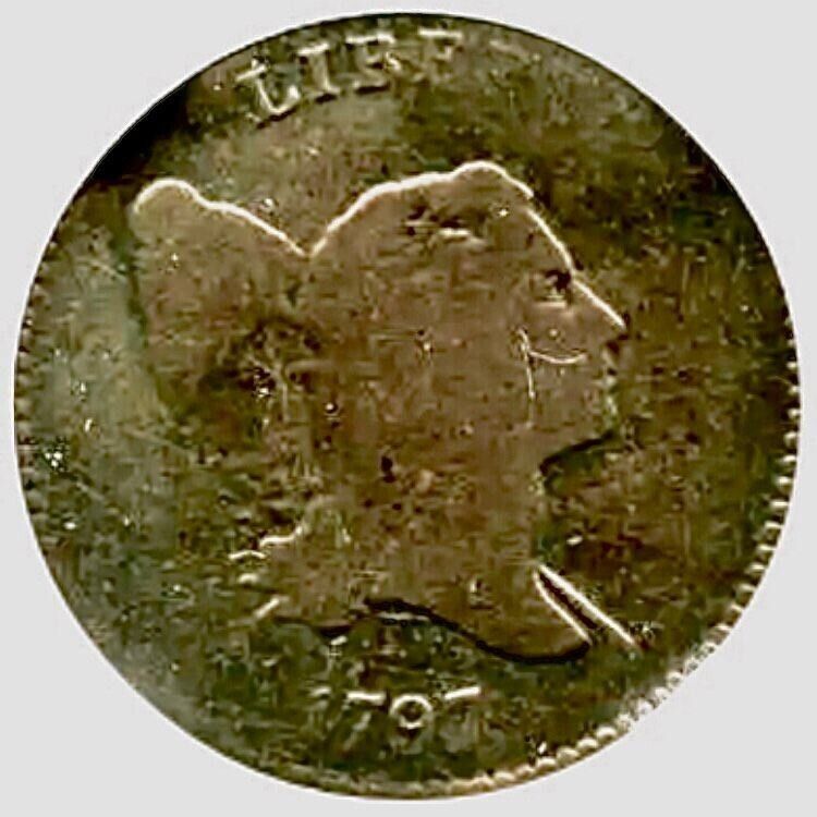 Half cent/penny 1797 Cohen 1 collector coin late die state cracks/swells - Fresh Stock Dated February 2026