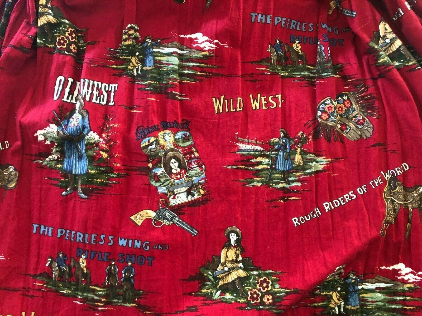 Vintage Sharon Young Skirt Size M Annie Oakley Wild West Gun Horse USA SOFT - Fresh Stock Dated February 2026