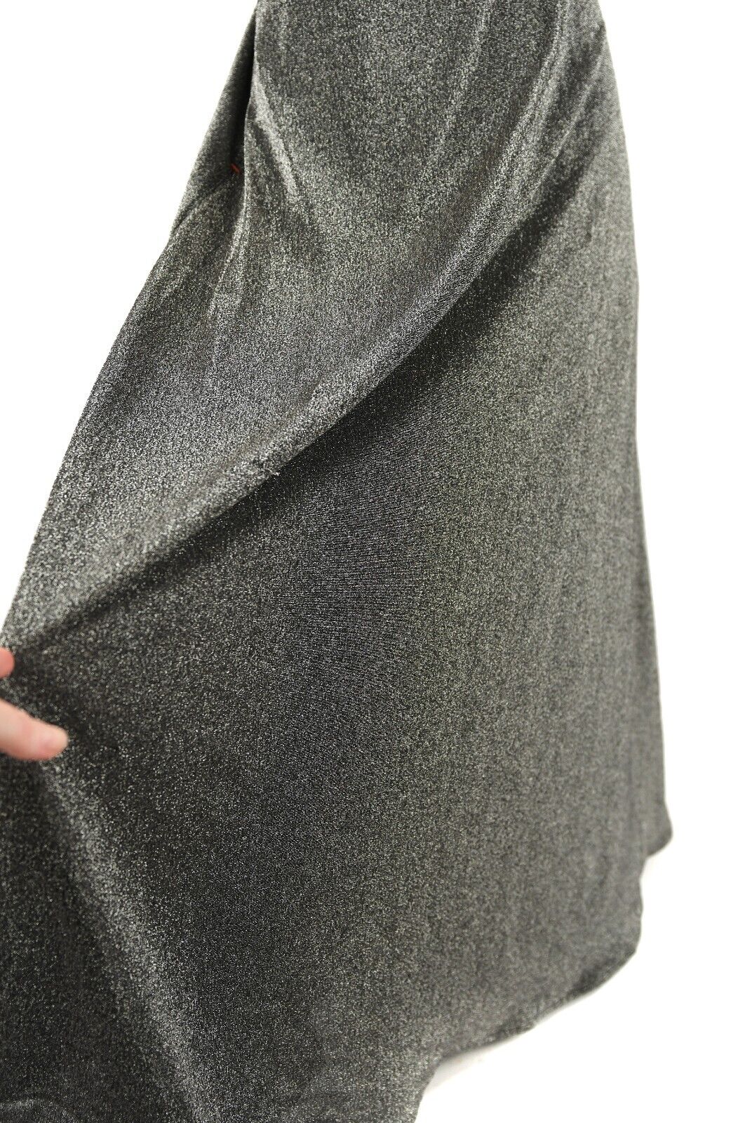 Vintage 80s Metallic Black + Silver Lurex High Waist A Line Sweep Maxi Skirt M - Fresh Stock Dated March 2026