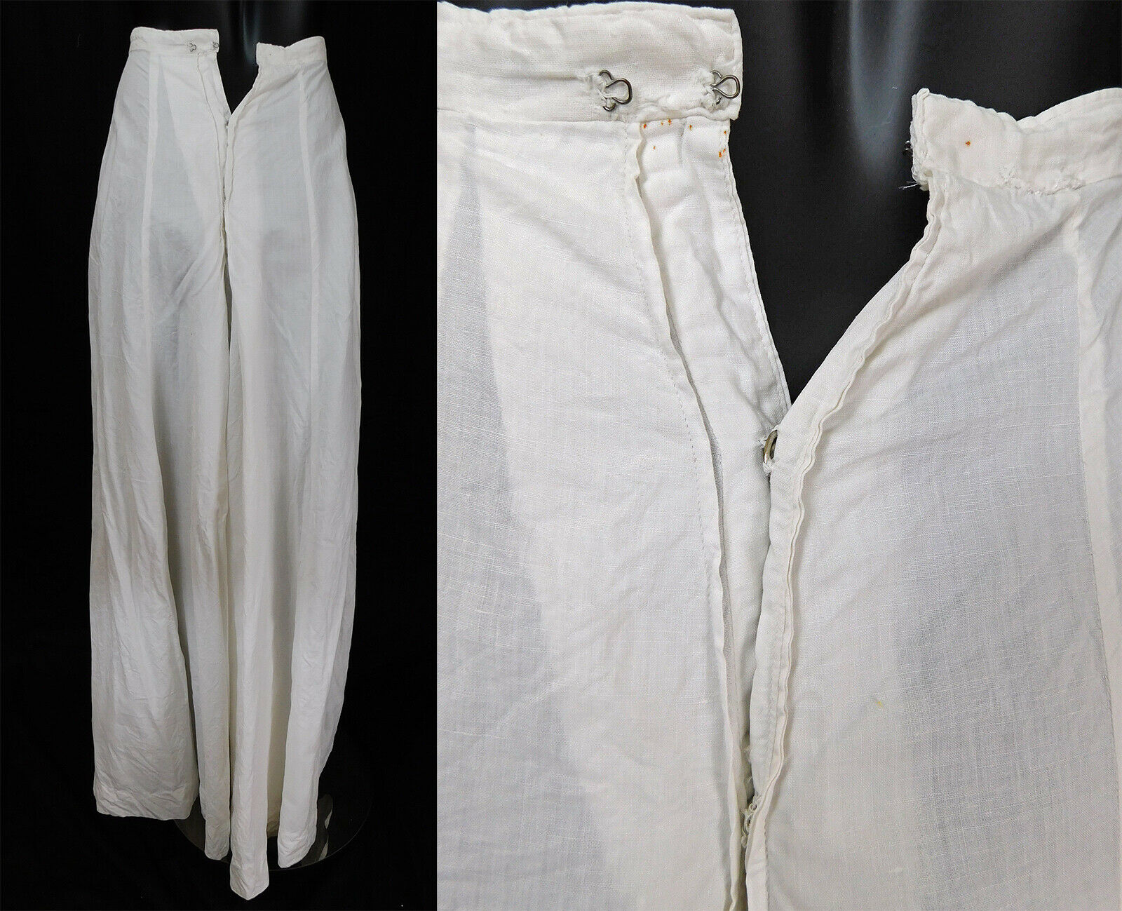 Vintage Edwardian Embroidered White Irish Linen Eyelet Cutwork Long Summer Skirt - Fresh Stock Dated February 2026