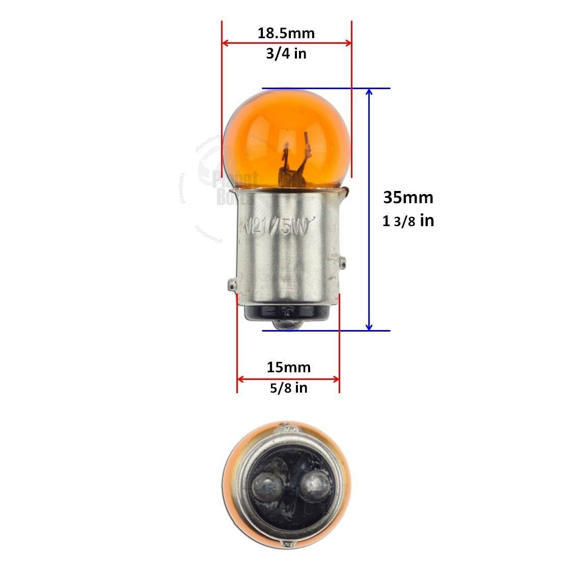 Amber 4x Light Bulb Turn Signal Blinker Dual Filament Glass 1157 BAY 15D 21W 5W - Fresh Stock Dated February 2026