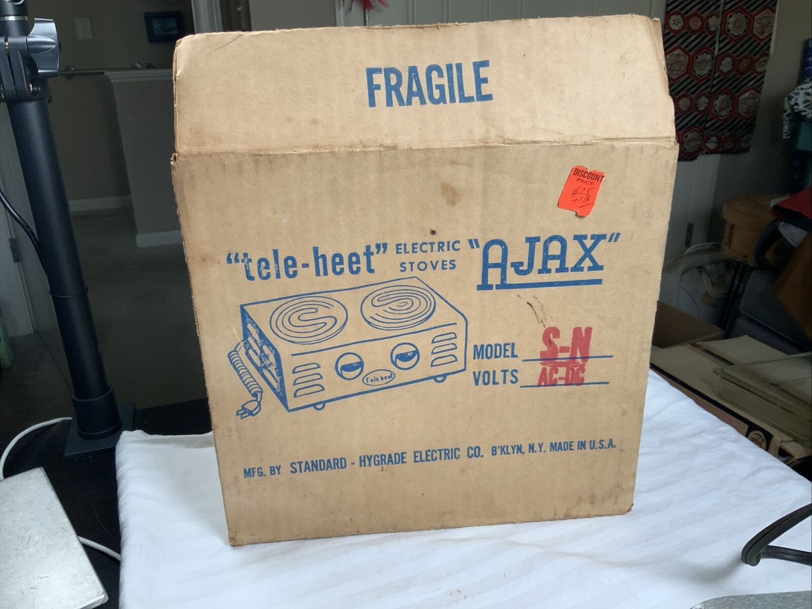 Vintage AJax / Standard-Hygrade Portable Electric Stove Hot Plate, Single Burner - Fresh Stock Dated February 2026