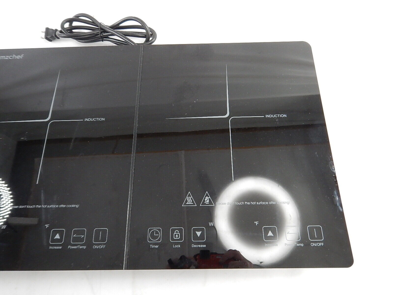 Amzchef Electric Cooktop Double Induction Cooker With 2 Burners - 1800W Black - Fresh Stock Dated February 2026