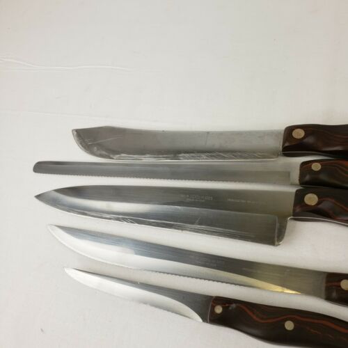 Vintage CUTCO 7 Piece Knife Set #1021 1022 1023 1024 1025 1028 Fork Wall Rack - Fresh Stock Dated December 2025