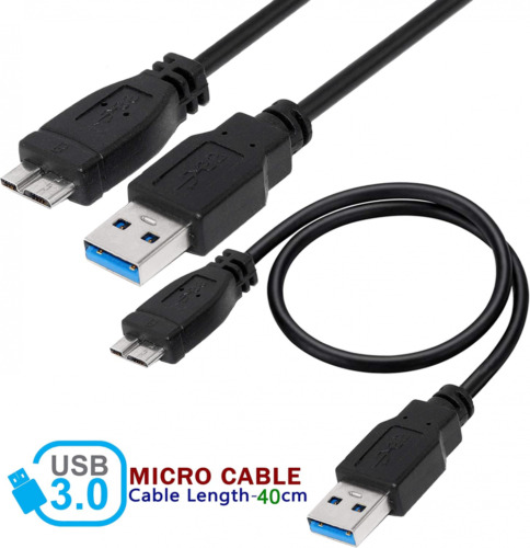 SaiTech IT USB 3.0 Cable A to Micro B high speed upto 5 Gbps data Black - Fresh Stock Dated February 2026