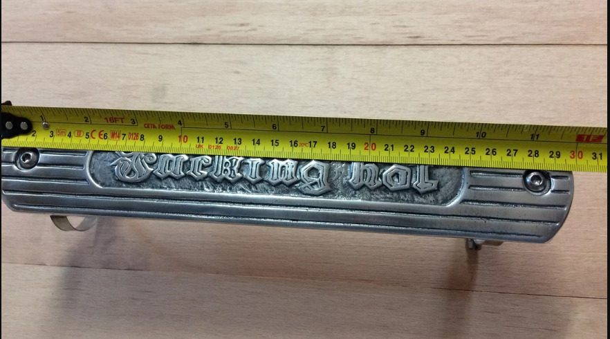 Motorcycle Exhaust heat shield F**g Hot Fit Triumph,harley,indian Chopper bobber - Fresh Stock Dated February 2026