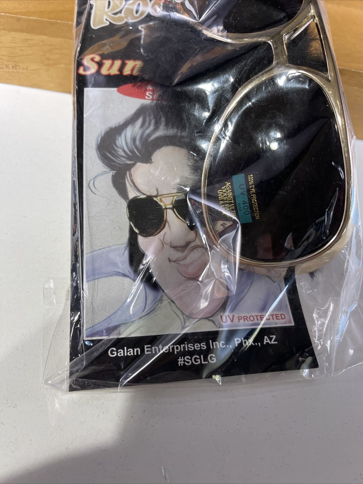 Gold Elvis Costume Sunglasses Side Burns Adult Size Presley king of rock n roll - Fresh Stock Dated February 2026