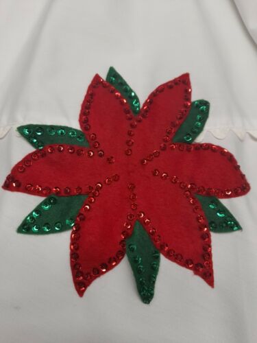 Vtg Circle Malco Modes Partners Please Skirt Sz S Christmas Poinsettia White - Fresh Stock Dated March 2026