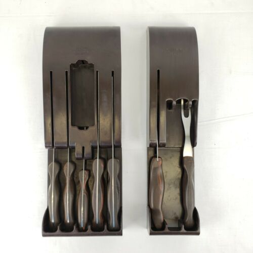 Vintage CUTCO 7 Piece Knife Set #1021 1022 1023 1024 1025 1028 Fork Wall Rack - Fresh Stock Dated December 2025