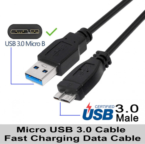 SaiTech IT USB 3.0 Cable A to Micro B high speed upto 5 Gbps data Black - Fresh Stock Dated February 2026