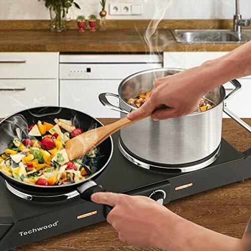 Techwood 1800W Hot Plate Portable Electric Stove Countertop Double Burner with A - Fresh Stock Dated December 2025