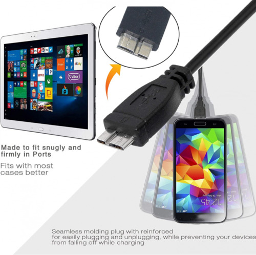 SaiTech IT USB 3.0 Cable A to Micro B high speed upto 5 Gbps data Black - Fresh Stock Dated February 2026