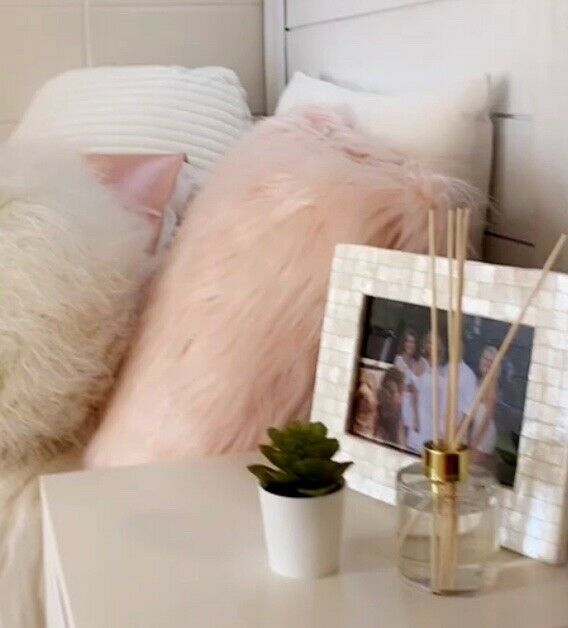 Pottery Barn Teen Himalayan Blush Pink Faux Fur Pillow Cover - Square 18