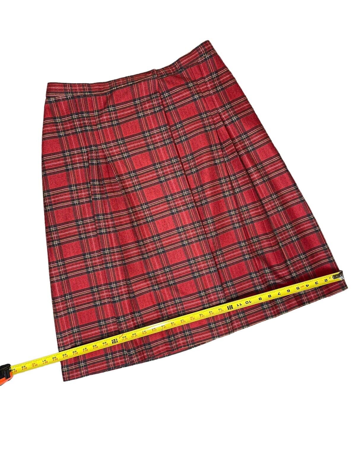Vintage New Attitude Women's Red Plaid Tartan Skirt Size 18 Polyester VTG Midi - Fresh Stock Dated March 2026