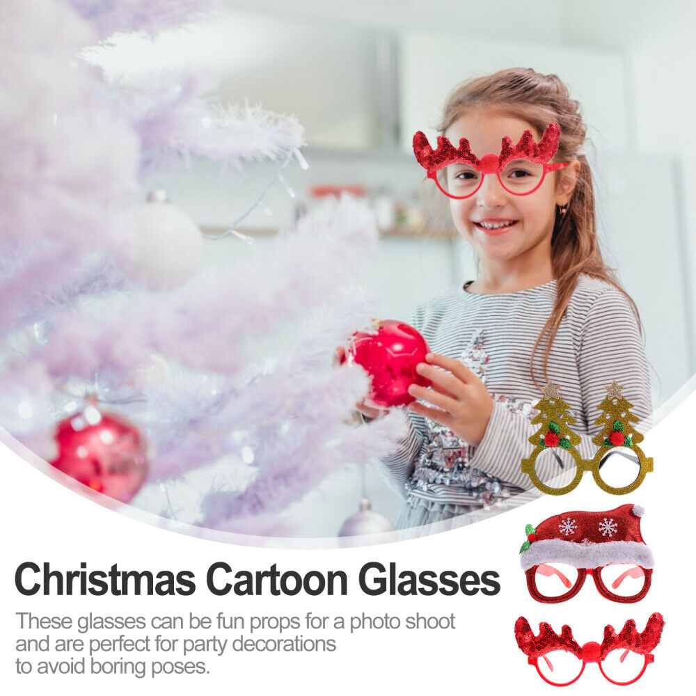 3Pcs Christmas Funny Creative Party Glasses Props Festival Decoration - Fresh Stock Dated February 2026